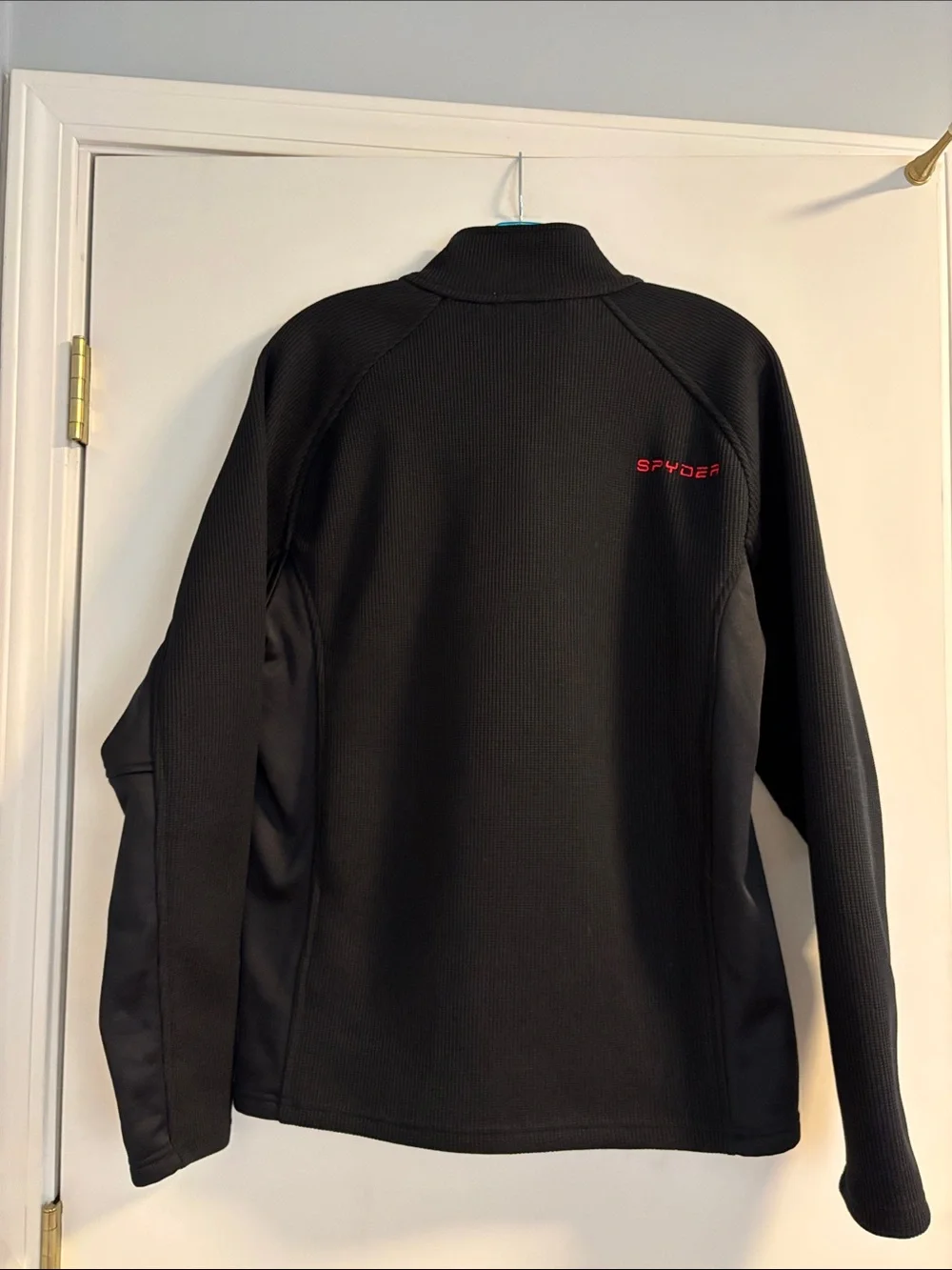 Spyder Men’s Black Half-Zip Sweater with Red Accents